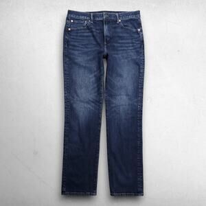 American Eagle Relaxed Straight Jeans Faded Flex Denim Men 32x34 Dark Blue